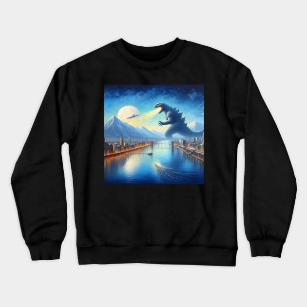 Godzilla Art . Crewneck Sweatshirt by Canadaman99